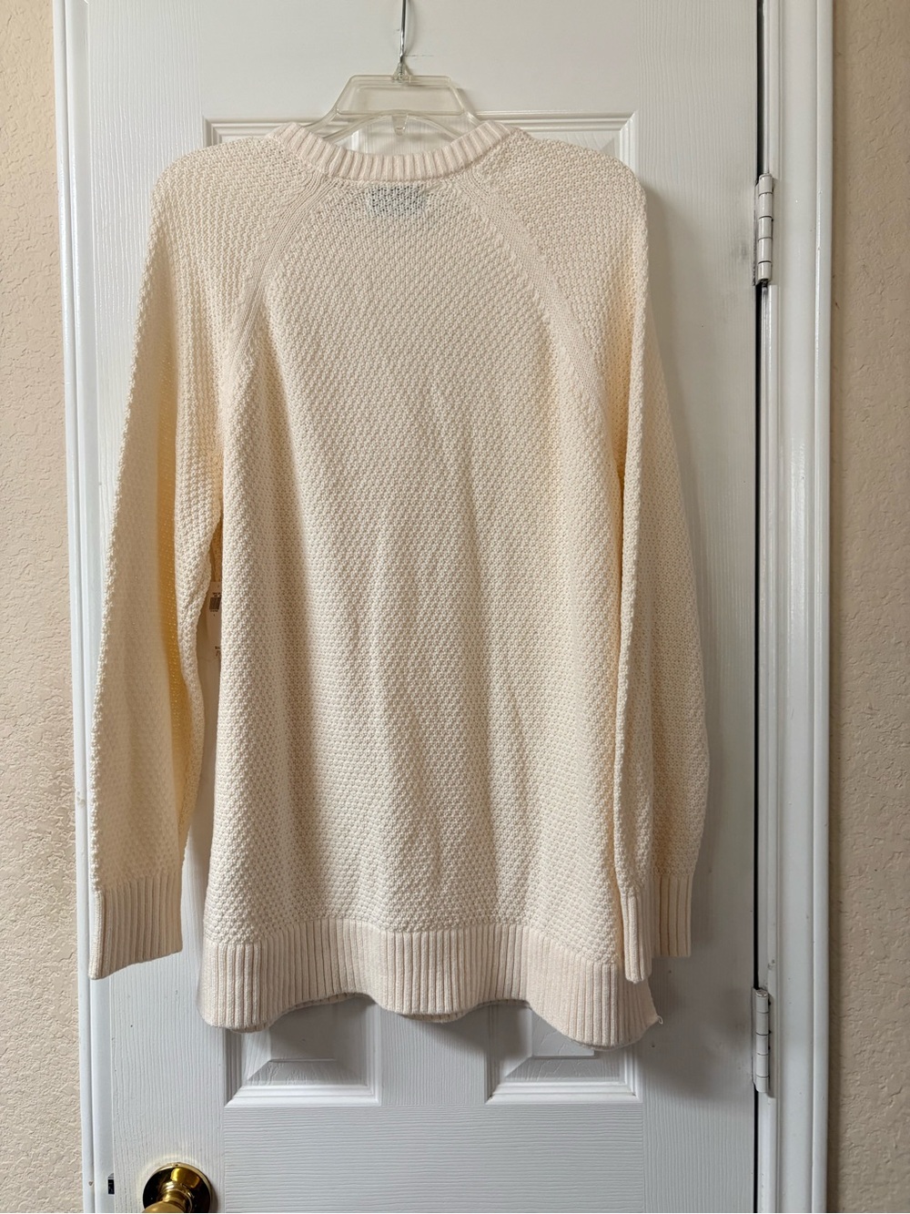 Old Navy Cream Ivory Textured Knit Longline Crewneck Tunic Sweater Large NWT - Picture 8 of 16